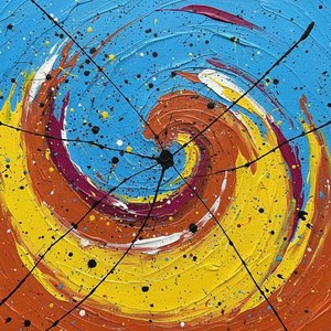 Celestial Vortex In Ochre And Azure: A Singular Study Of Kinetic Energy — Laurent Lefèvre