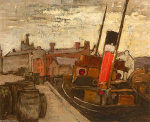 Boat At Dock, Belgium — Georgina Moutray Kyle