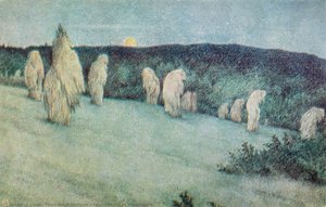 Grain Field In Moonlight — Theodor Kittelsen