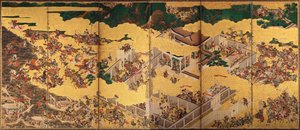Battle Scenes Of Genji And Heishi At Ichi-no-tani — Kanō Yoshinobu