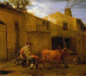 A Smith Shoeing An Ox — Karel Dujardin