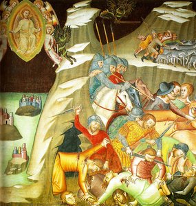 Killing Of The Servants Of Job, Fresco By Bartolo Di Fredi, The Cathedral Of San Gimignano — Manfredi De Battilor Bartolo Di Fredi Fredi