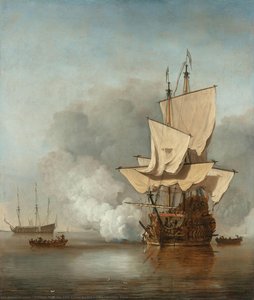 The Cannon Shot — Willem Van De Velde (starszy)