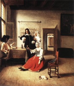 Young Woman Drinking — Pieter De Hooch