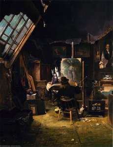 Samuel Marsden Brookes Painting In His Studio — Edwin Deakin
