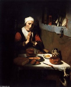 Old Woman Saying Grace — Nicolaes Maes