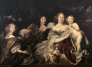 Portrait Of Albertine Agnes, Princess Of Orange-nassau And Her Three Children. — Abraham Lambertsz. Van Den Tempel