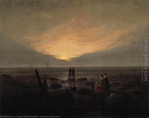 Salida De La Luna Junto Al Mar — Caspar David Friedrich