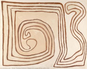 Dreamtime Story Of The Willy Willy — Rover Thomas Joolama