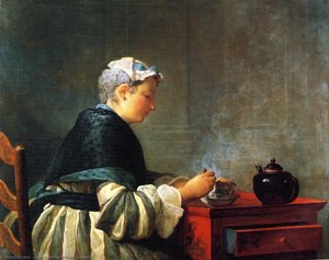 A Lady Taking Tea — Jean-baptiste-siméon Chardin