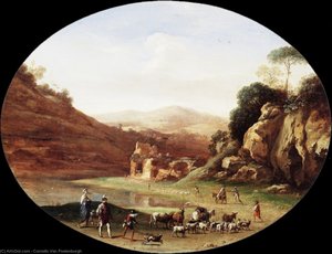 Valley With Ruins And Figures — Cornelis Van Poelenburch