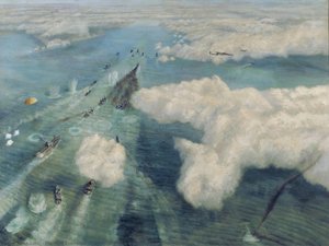 Attack On A Convoy Seen From The Air — Richard Ernst Eurich