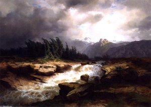 Mountain Torrent Before A Storm (also Known As The Aare River, Hastital) — Alexandre Calame
