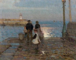 Study For 'the Two Piers' — Sir John Alfred Arnesby Brown