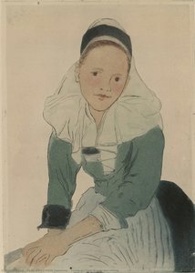 Ung Pige Fra Rosporden Siddende — Émile Alfred Marie Dezaunay