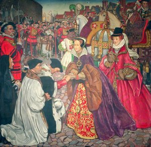 The Entrance Of Mary I With Princess Elizabeth Into London — John Byam Shaw