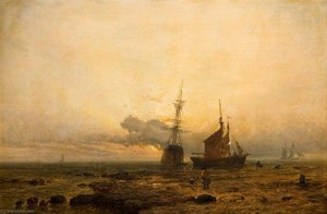 Coast Scene, Evening — Henry Thomas Dawson