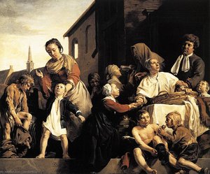 Tending Children At The Orphanage In Haarlem — Ян Де Брей