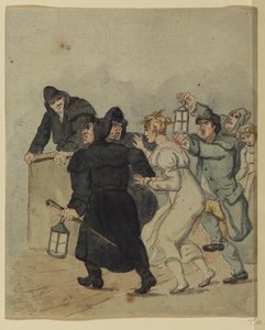 Arrest Of A Woman At Night — Thomas Rowlandson
