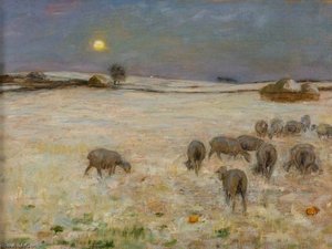 Sheep In Snow — William Edward Stott