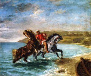 Les Chevaux Sortant De La Mer — Eugène Delacroix