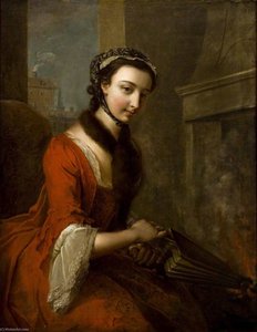 Young Woman With Bellows (fire) — Philippe Mercier