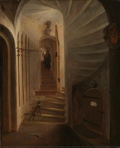 Portal Of A Stairway Tower, With A Man Descending The Stairs: Presumably The Moment Before The Assassination Of William The Silent In The Ptinsenhof, Delft, Egbert Lievensz. Van Der Poel (attributed To), 1640 - 1664 — Egbert Van Der Poel