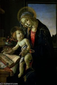Jungfru Maria Och Barnet Jesus Läser — Sandro Botticelli