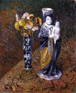 Flowers And A Statuette — Gustave Loiseau