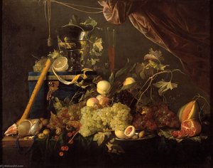 Fruit Still Life With Jewelry Box — Jan Davidszoon De Heem