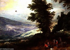 Extensive Landscape With Peasants — Joos De Momper The Younger