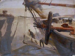 Fore Part Of A Ship In Dock — John Arthur Fraser
