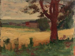 Landscape With Trees And Building — Thomas P Anshutz