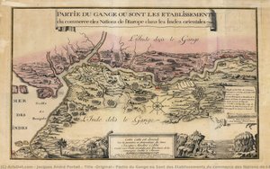 Title (original): Partie Du Gange Où Sont Des Etablissements Du Commerce Des Nations De L’europe Dns Les Indes Orientales. — Jacques André Portail