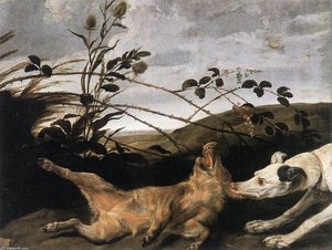 Greyhound Catching A Young Wild Boar — Frans Snyders