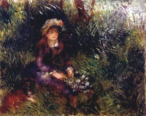 Aline Charigot Com Um Cão — Pierre-auguste Renoir