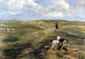 Digging For Potatoes In The Dunes At Zandvoort — Max Liebermann