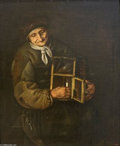 Old Woman With A Lamp — Giacomo Francesco Cipper