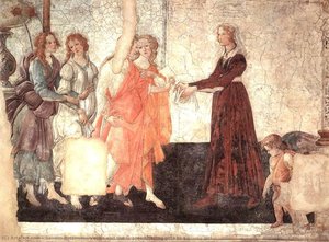 Venus Y Las Gracias Ofreciendo Regalos A Una Joven — Sandro Botticelli