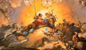 Ceiling Fresco Dining Casita Del Principe (palacio Del Pardo, Madrid). — Francisco Bayeu Y Subias
