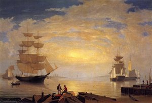 Gloucester Harbor At Sunrise — Fitz Henry Lane
