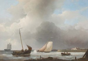 Sailing Boats Off The Dutch Coast — Abraham Hulk Senior