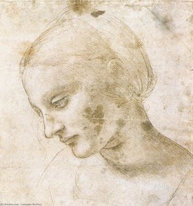 Estudo De Uma Cabeça De Mulher — Leonardo Da Vinci