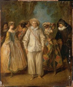Les Acteurs De La Comedie Italienne Ou Le Theatre Italien — Nicolas Lancret