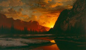 Sunset In The Yosemite Valley — William Bradford
