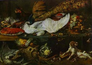 Still-life With A Dog And Her Puppies — Frans Snyders
