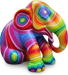 Life-size Resin Elephant Sculpture: Vibrant Garden & Home Art