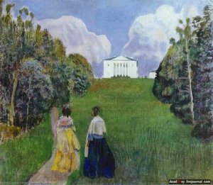 In The Light Of The Setting Sun — Viktor Elpidiforovich Borisov Musatov