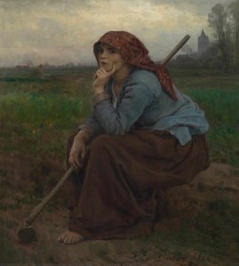 Young Peasant Girl With A Hoe — Jules Breton