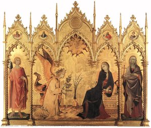 Anunciácia S Svätou Margaréta A Svätým Ansanom — Simone Martini